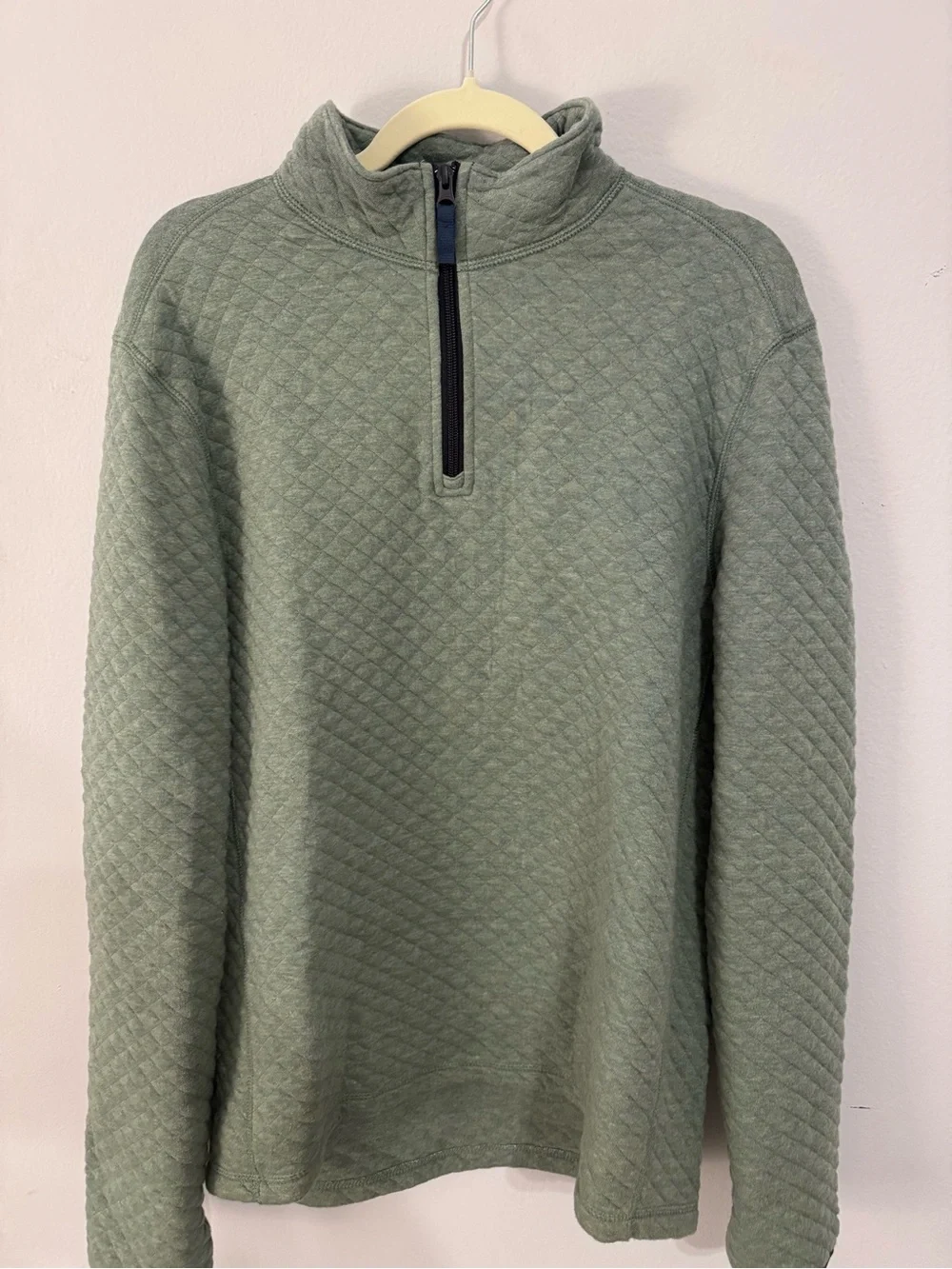 J. Crew Quilted Half-Zip Pullover - Sage Green